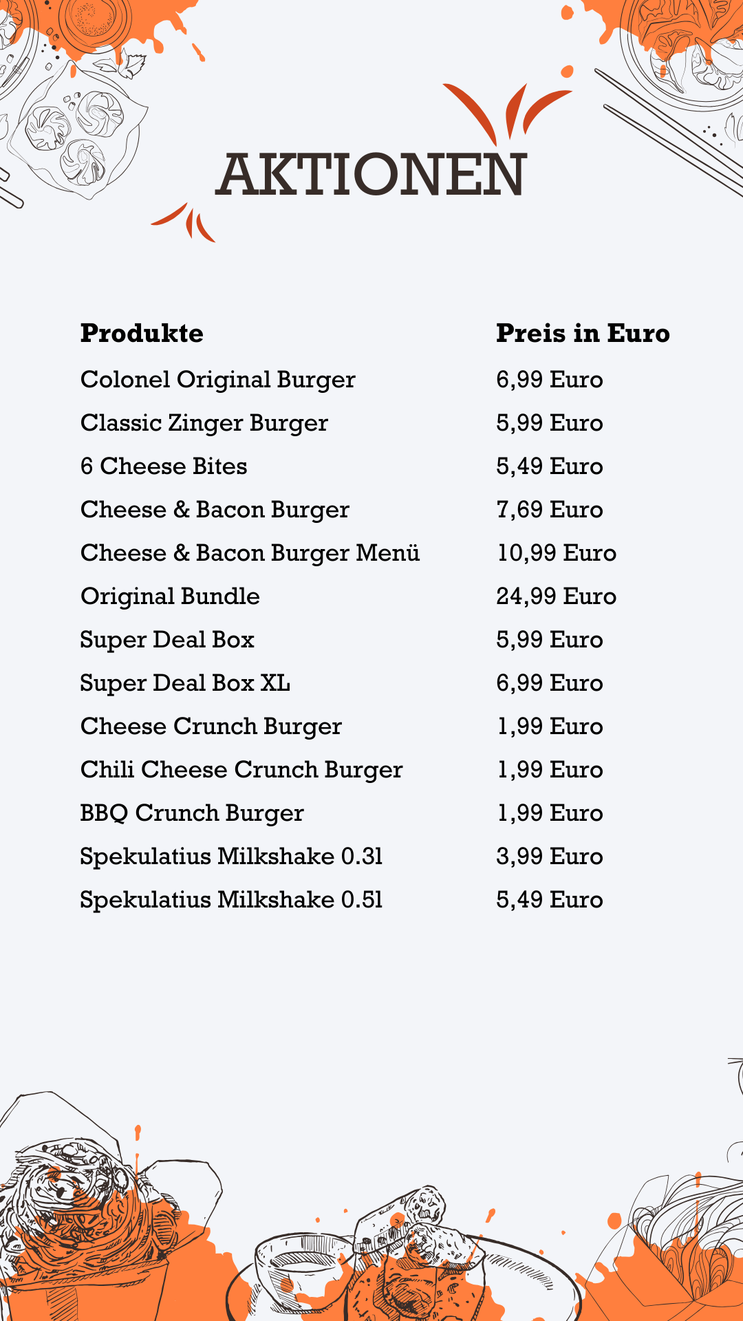 Aktionen KFC Preise